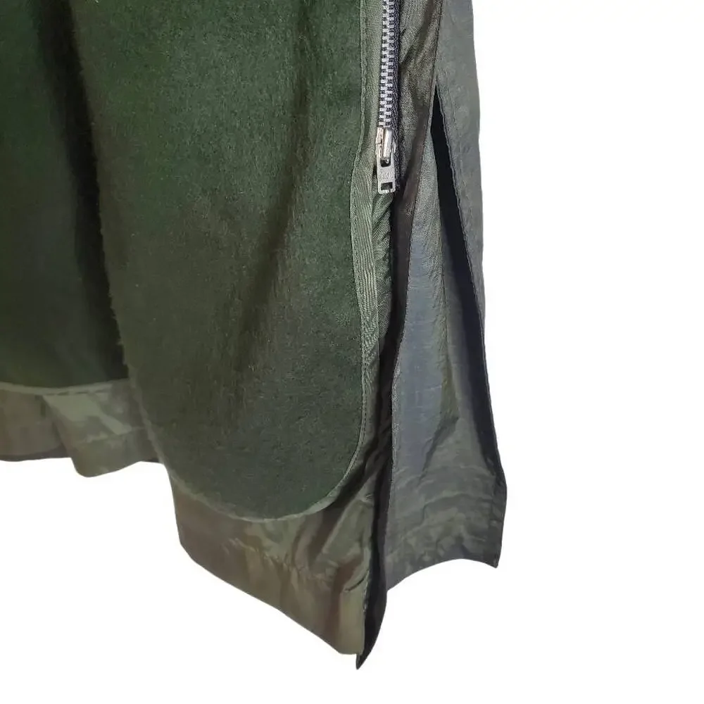 Neiman Marcus Double Breasted Belted Water Resistant Trench Coat Olive Green 14‎